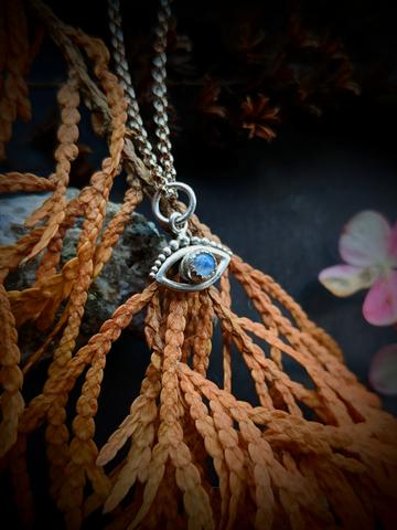 Protection Eye Necklace with Moonstone - Magpie Jewellery