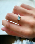 Triple Baguette Blue Topaz Gradient Ring | Magpie Jewellery