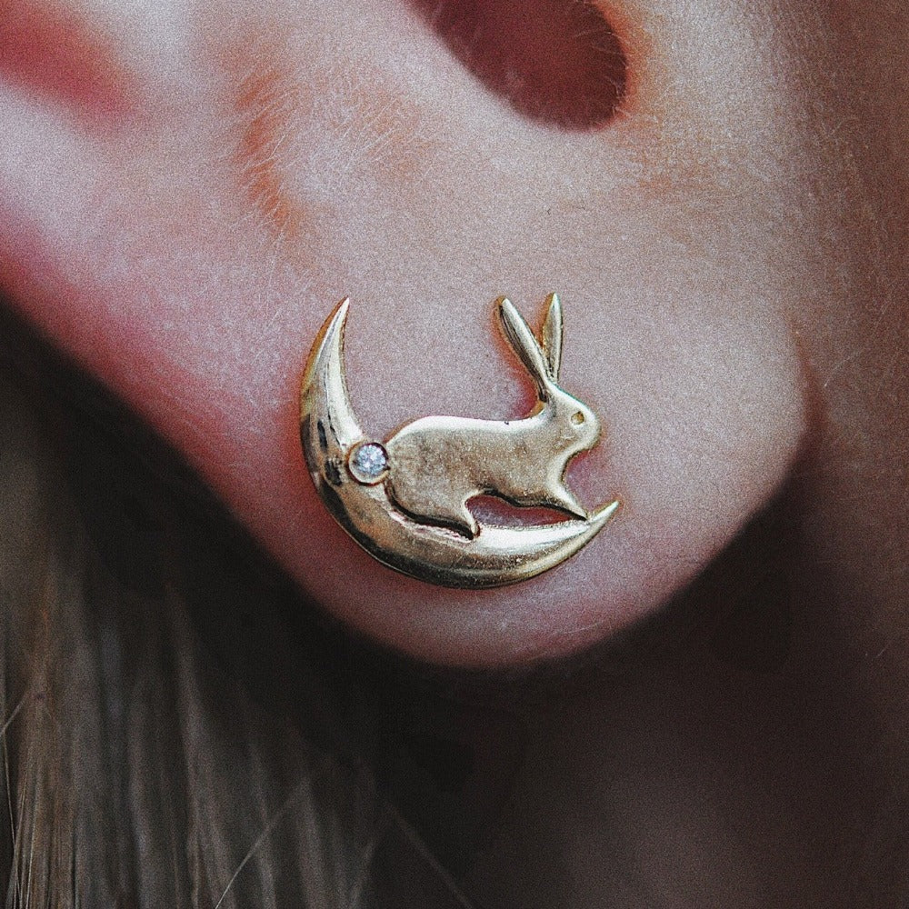 Moon Bunny Earrings - Magpie Jewellery