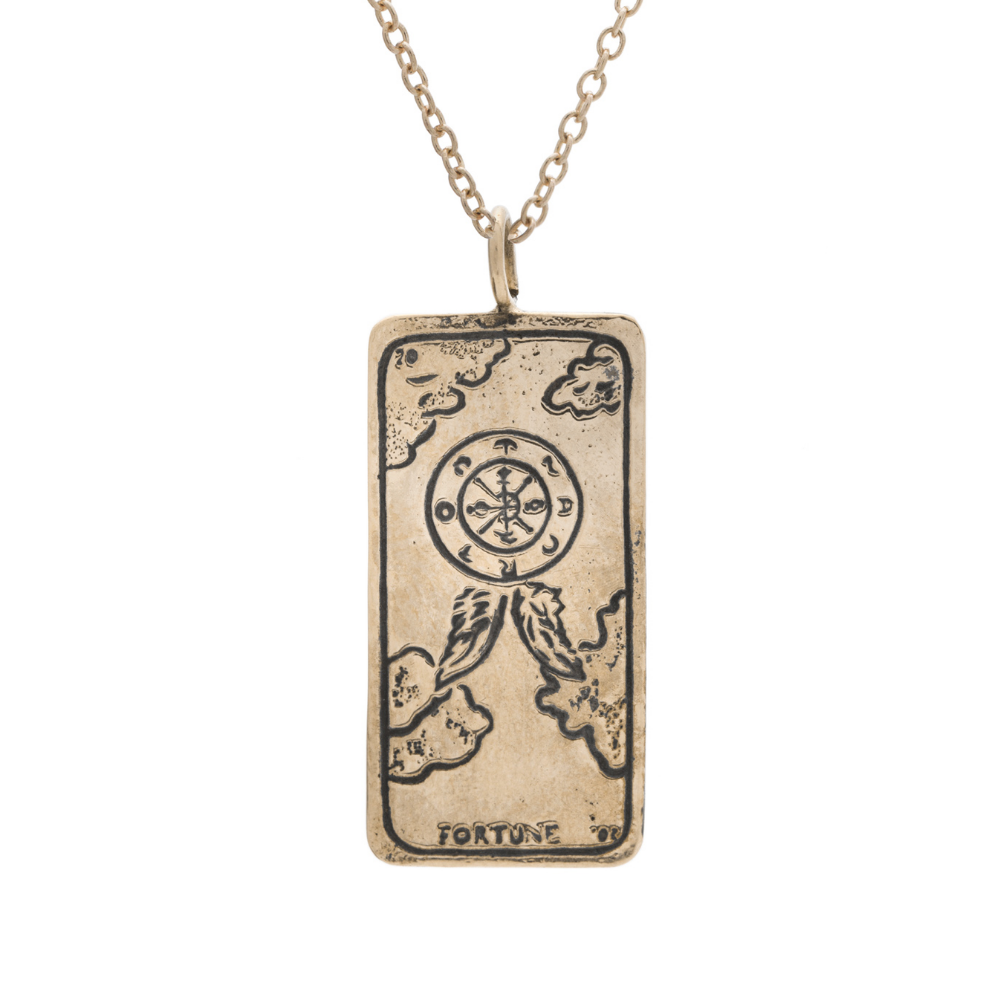 Wheel of Fortune Tarot Card Necklace - Magpie Jewellery