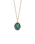 14k Gold Brave in Difficulties Talisman - Mediterranean Blue - Magpie Jewellery