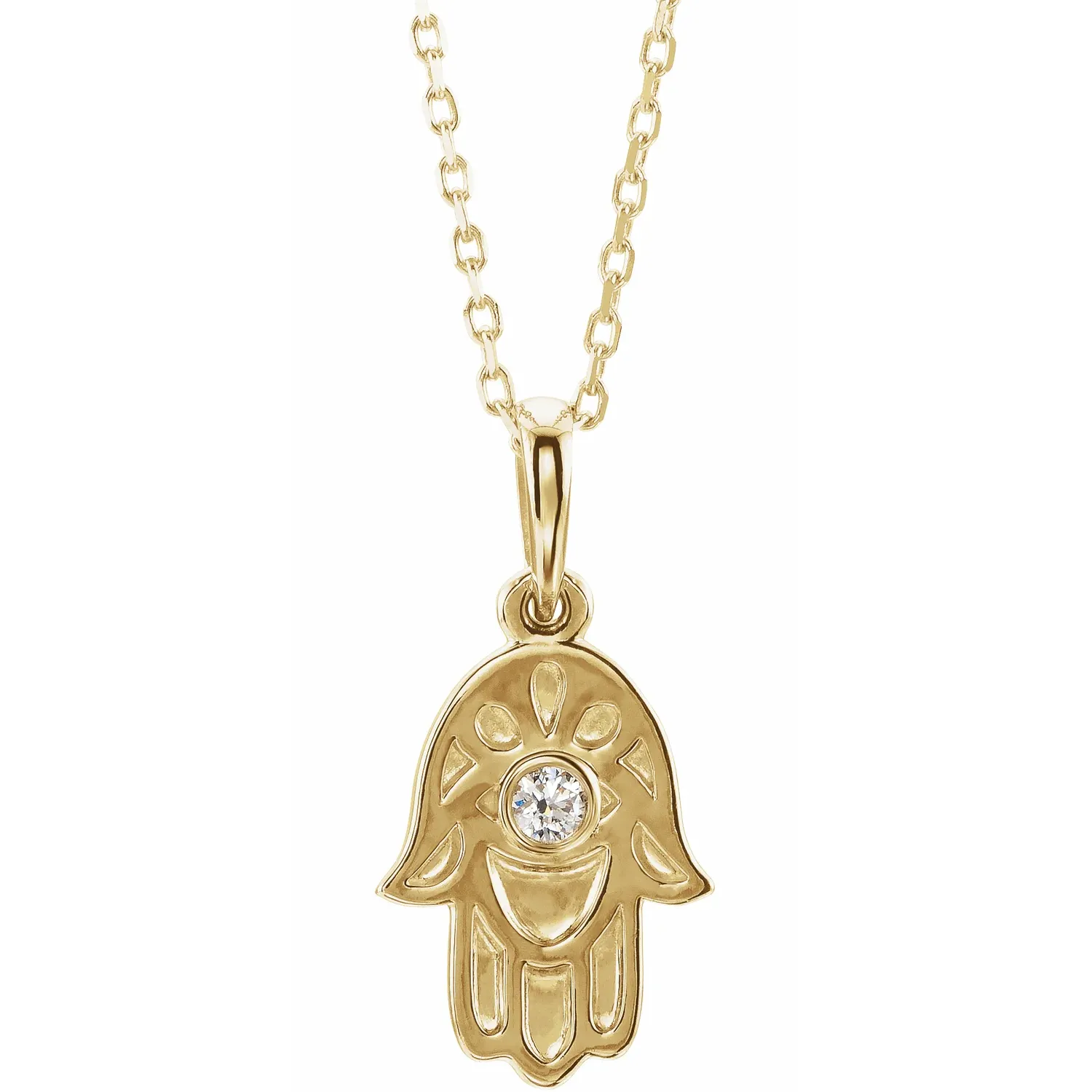 14k Gold Hamsa Necklace w/ Diamond | Magpie Jewellery Gold