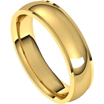 5mm Gold Bevelled Edged Band - Magpie Jewellery