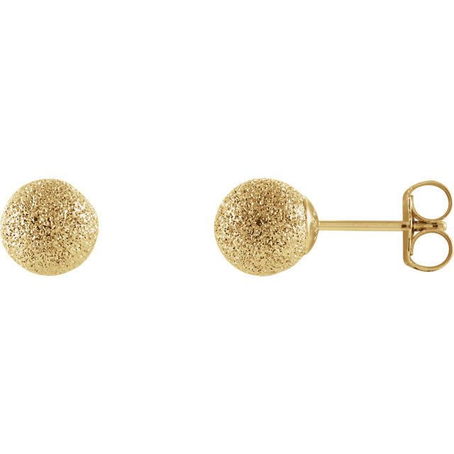 Ball Studs - Yellow Gold Sparkle Stud - Magpie Jewellery