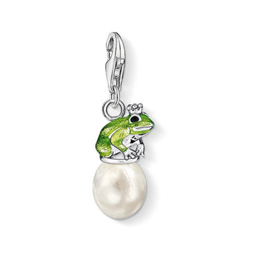 Enameled Frog & Pearl Charm - Magpie Jewellery