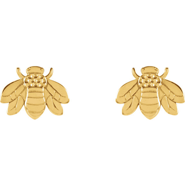 Bumblebee Studs - Yellow Gold - Magpie Jewellery