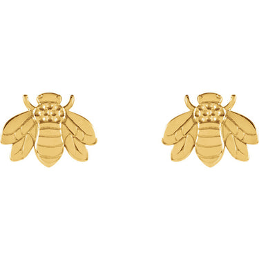 Bumblebee Studs - Yellow Gold - Magpie Jewellery