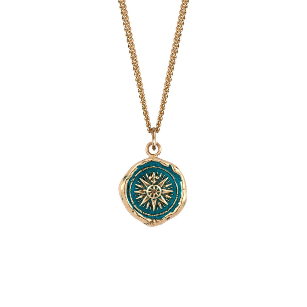 14k Gold Direction Signature Talisman - Mediterranean Blue - Magpie Jewellery