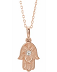 14k Gold Hamsa Necklace w/ Diamond | Magpie Jewellery Gold