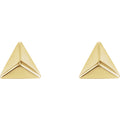 Yellow Gold Triangular Pyramid Earrings - Magpie Jewellery