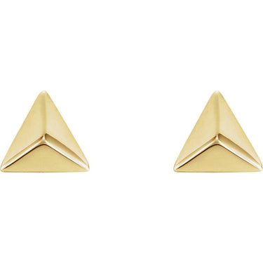 Yellow Gold Triangular Pyramid Earrings - Magpie Jewellery