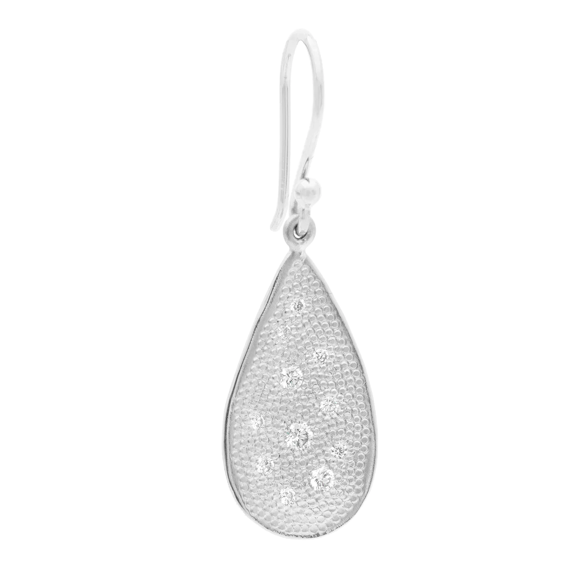 Stardust Diamond Organic Teardrop Hook Earrings - Magpie Jewellery