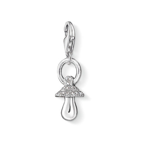 Silver Soother Charm with CZs - Magpie Jewellery