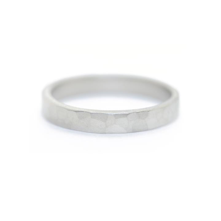 Mens Imperial Narrow Hammered Band - Magpie Jewellery