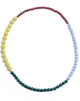 4-Corners Necklace - Olive Jade, Malachite, Lace Agate & Red Jasper - Magpie Jewellery