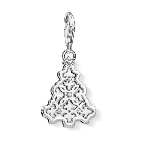 Christmas Tree Charm with CZs - Magpie Jewellery