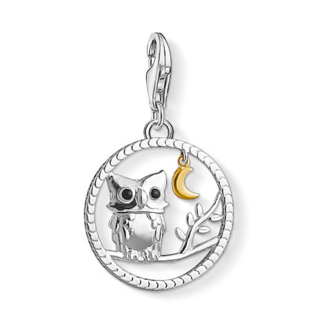 Enamel Eyed Night Owl Charm - Magpie Jewellery