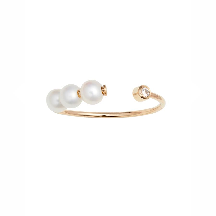 Triple Baby Pearl Diamond Ring | Magpie Jewellery