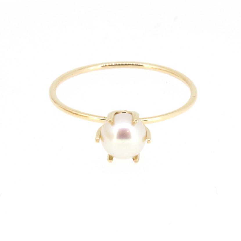 5mm Pearl Solitaire Ring - Magpie Jewellery