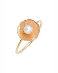 Gold Petal Pearl Ring | Magpie Jewellery