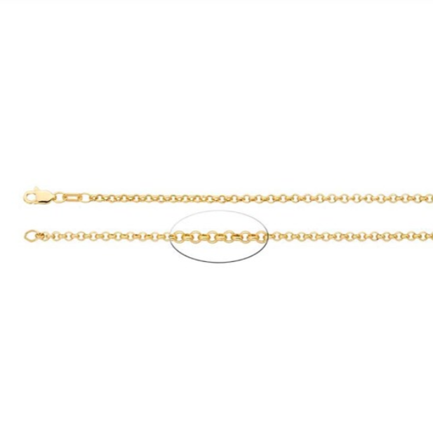 14K Yellow Gold 2.3mm Hollow Round Rolo Chain 18" - Magpie Jewellery