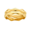 14K Yellow Gold Wide Wavy Stacking Band - Magpie Jewellery