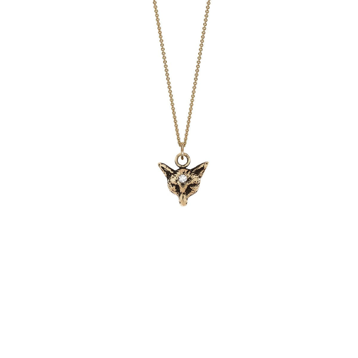 Fox 14k Gold Diamond Set Talisman | Magpie Jewellery