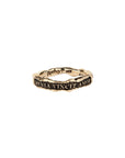 Omnia Vincit Amor (Love Conquers All) Narrow 14k Gold Textured Band Ring - Magpie Jewellery