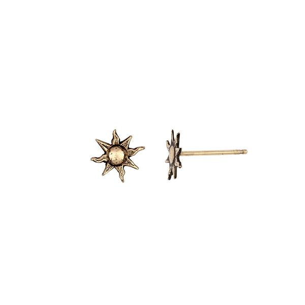 Sun 14K Gold Symbol Stud | Magpie Jewellery