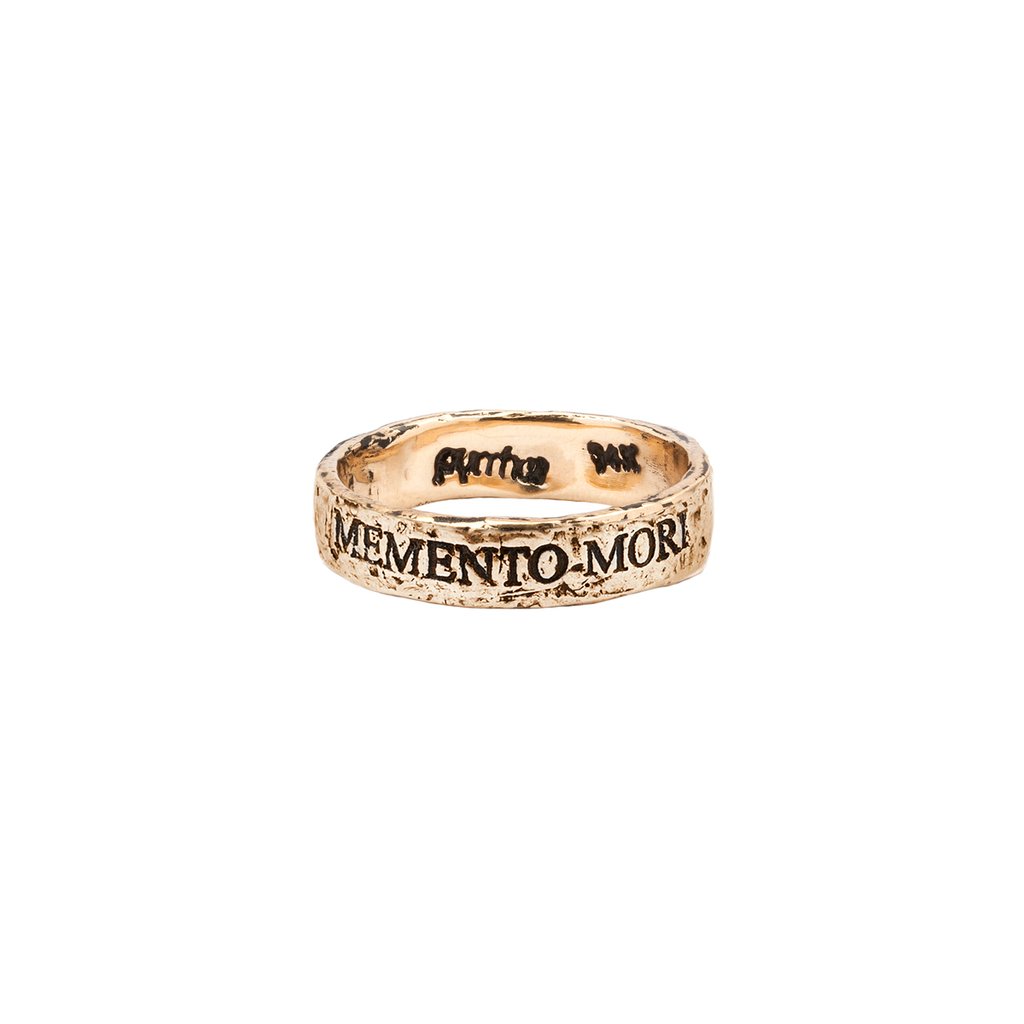 Memento Mori 14K Gold Latin Motto Band Ring | Magpie Jewellery