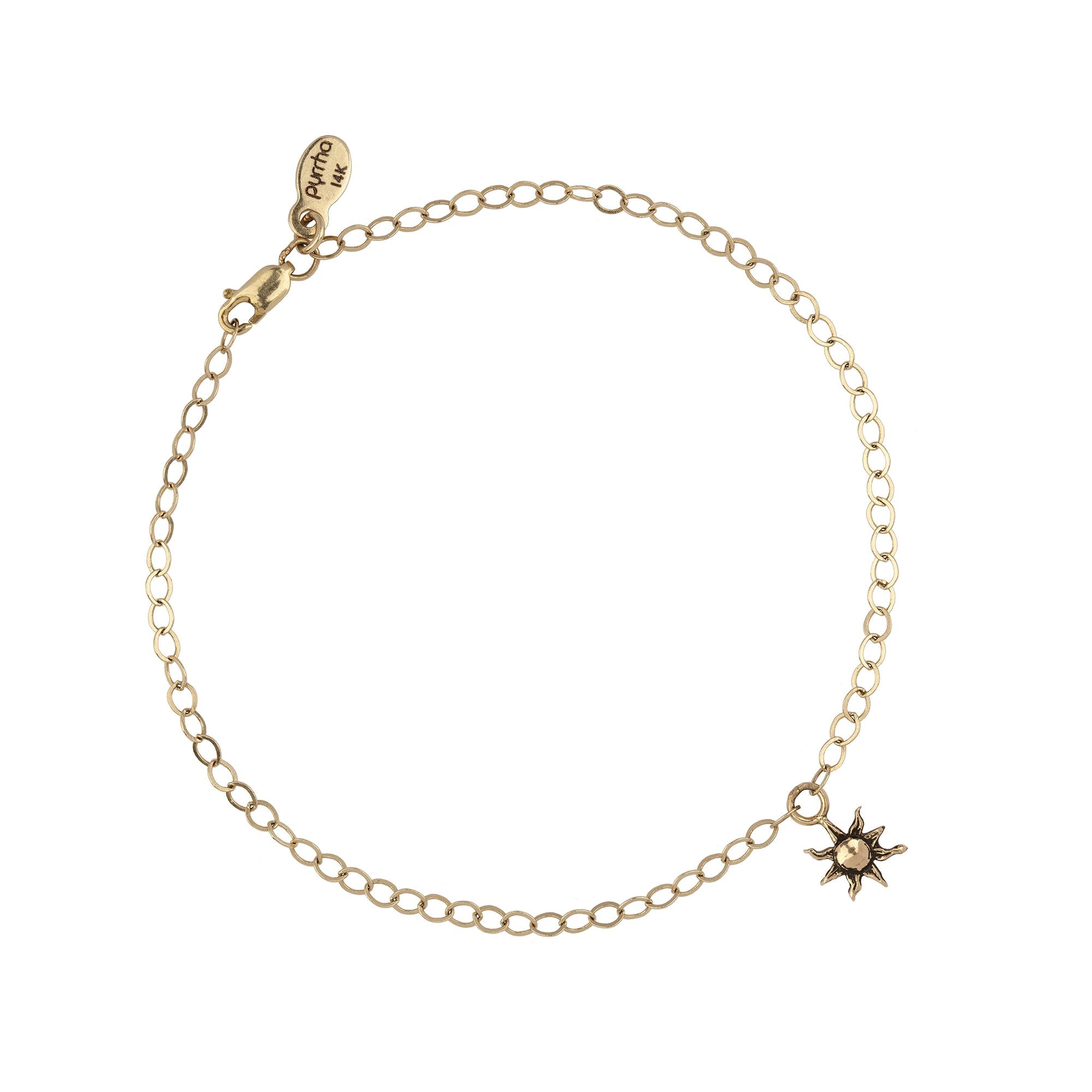 Sun 14k Gold Symbol Charm Bracelet - Magpie Jewellery