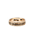 Transit Umbra Lux Permanet 14K Gold Latin Motto Band Ring | Magpie Jewellery