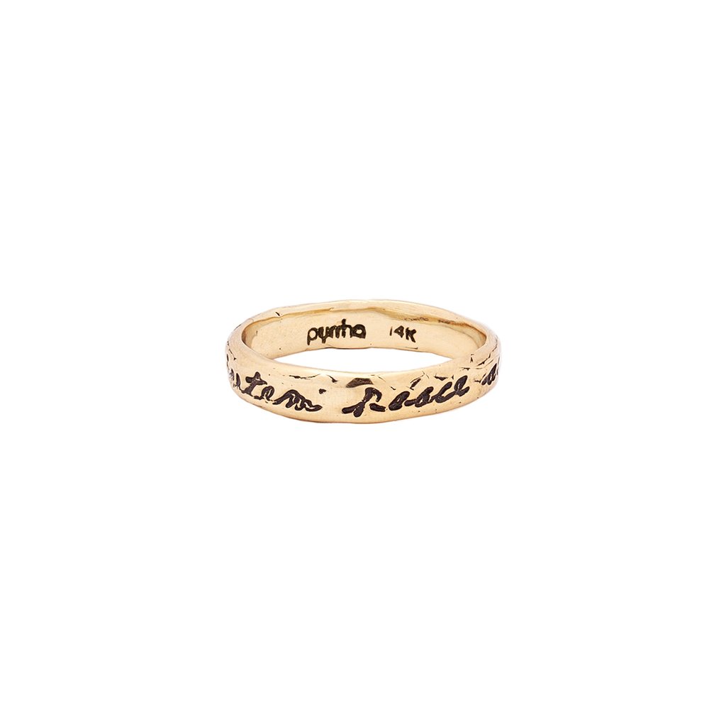 Courage To Challenge Life 14K Gold Poesy Ring | Magpie Jewellery