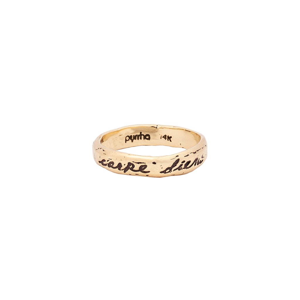 Seize The Day 14K Gold Poesy Ring | Magpie Jewellery