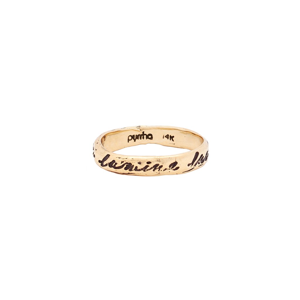 Shine In The Light 14K Gold Poesy Ring | Magpie Jewellery