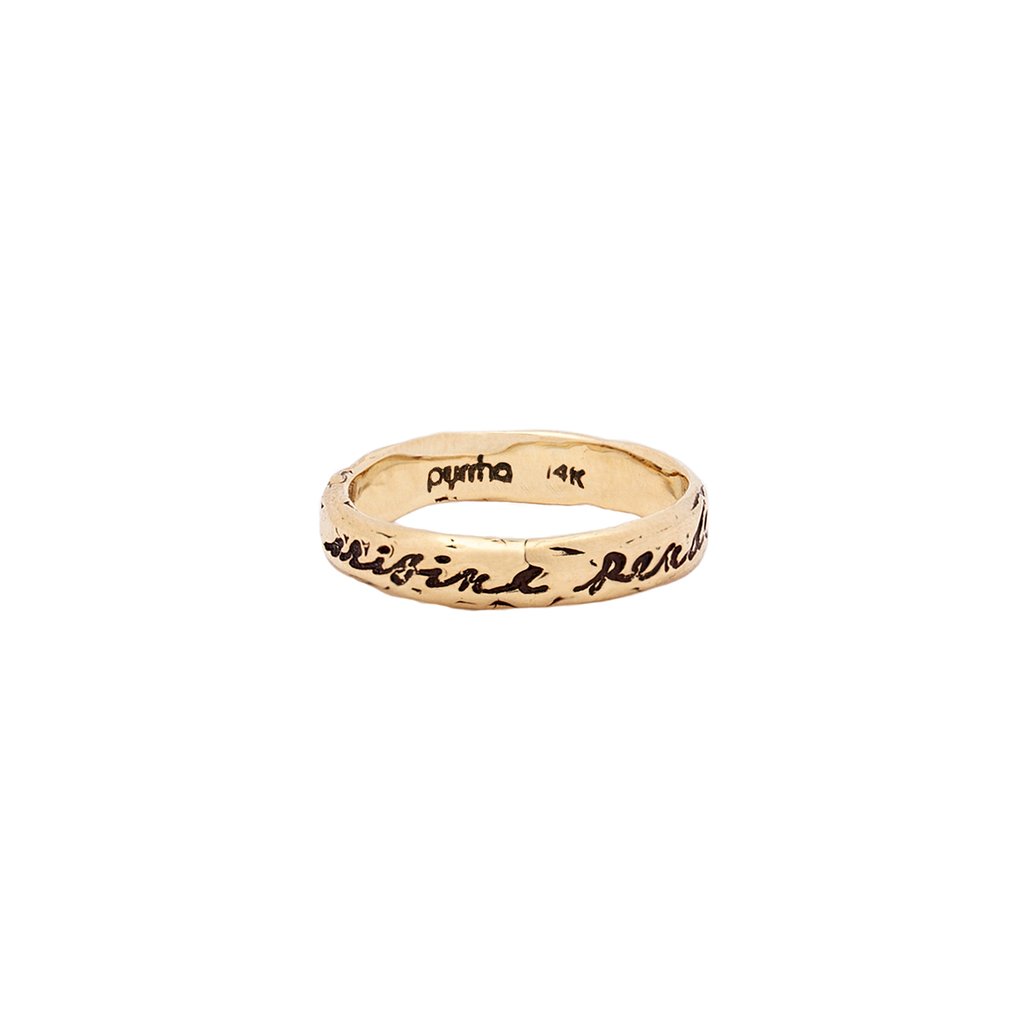 The End Depends on the Beginning 14K Gold Poesy Ring | Magpie Jewellery