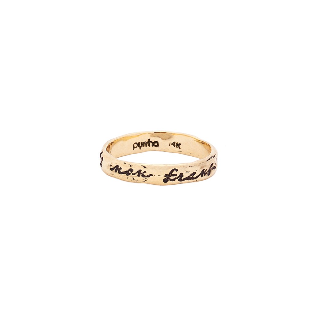 To Be Bent Not Broken 14K Gold Poesy Ring | Magpie Jewellery