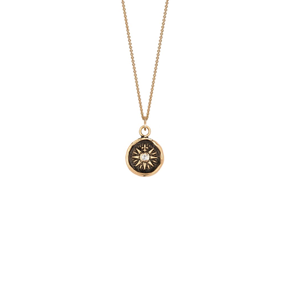Direction 14k Gold Diamond Set Talisman | Magpie Jewellery