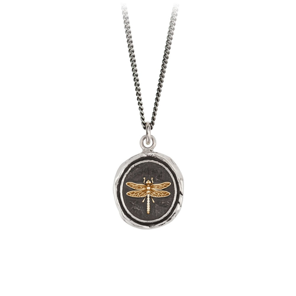 Dragonfly 14k Gold On Silver Talisman - Magpie Jewellery
