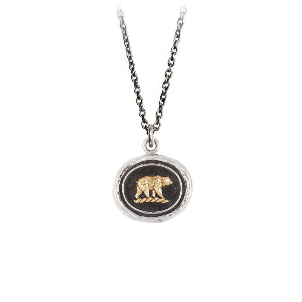 Mother Bear 14k Gold On Silver Talisman - Magpie Jewellery