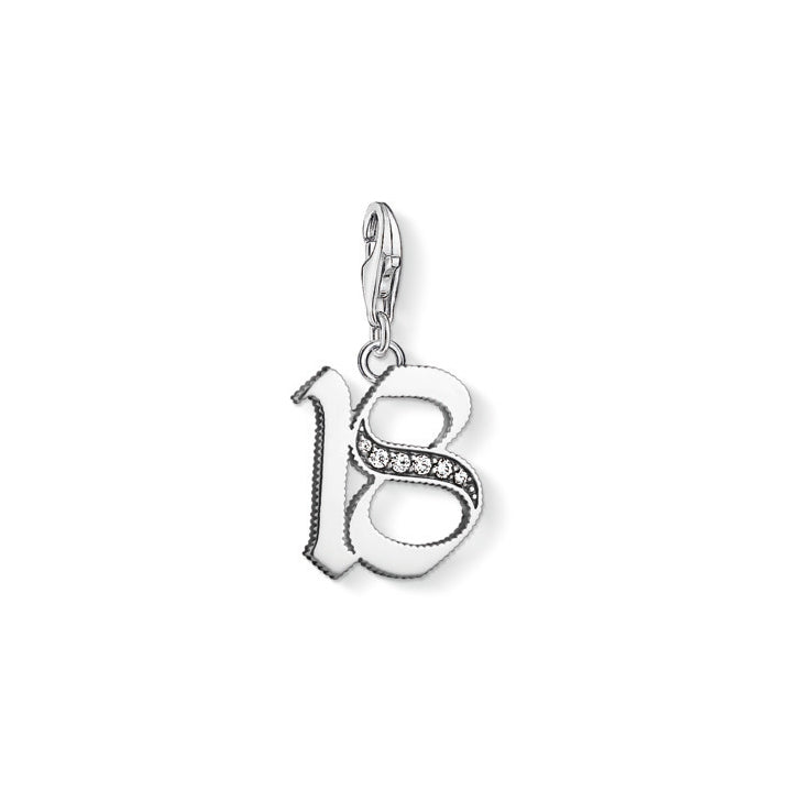Number 18 Charm with CZs - Magpie Jewellery