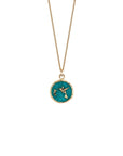 14k Gold Hummingbird Talisman - Mediterranean Blue - Magpie Jewellery