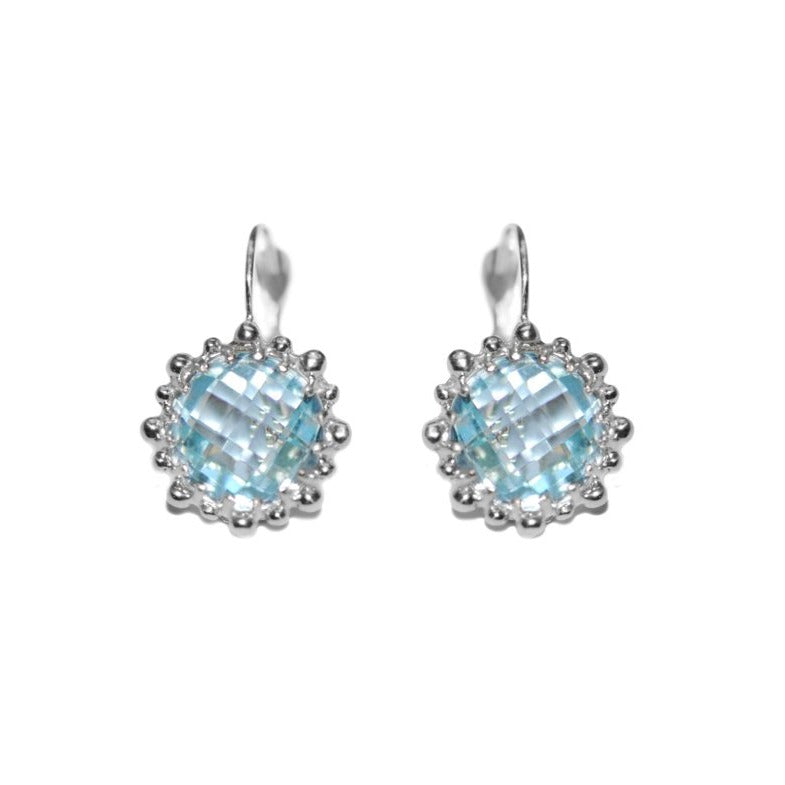 Dew Drop Snowflake Earrings - Blue Topaz & Silver | Magpie Jewellery