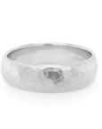 14K White Gold Hammered Texture Band - 6mm | Magpie Jewellery