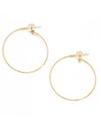 18K Skinny Beaded Hoop Earrings - Magpie Jewellery