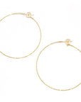 18K Large Skinny Beaded Hoop Earrings | Magpie Jewellery