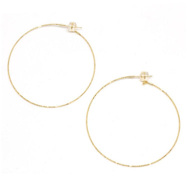 18K Large Skinny Beaded Hoop Earrings | Magpie Jewellery