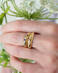 Scattered Diamond Bombe Ring | 6mm | Magpie Jewellery