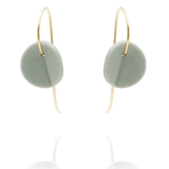 "Eucalyptus" Small Porcelain Earrings - Magpie Jewellery