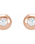 14k Domed Diamond Studs - Magpie Jewellery